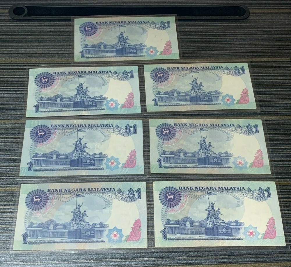1986(ND)Malaysia 1 Ringgit "5th Series" P-27 x 7 Banknotes