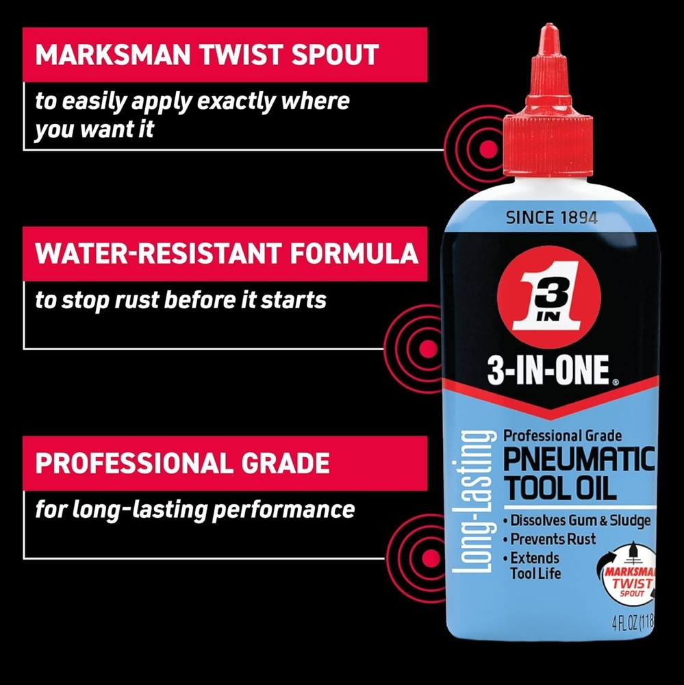 4 OZ Professional Tool Oil for Pneumatic Tools - Ultimate Moisture Protector