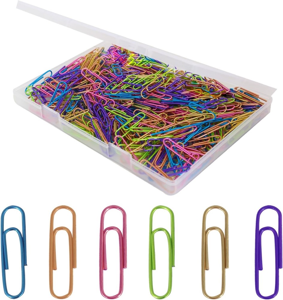 Colored Paper Clips, Medium Paper Clips 1.3 inch for Office