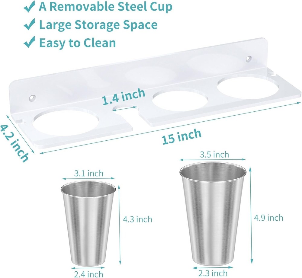 Hair Tool Organizer Wall Mount, White