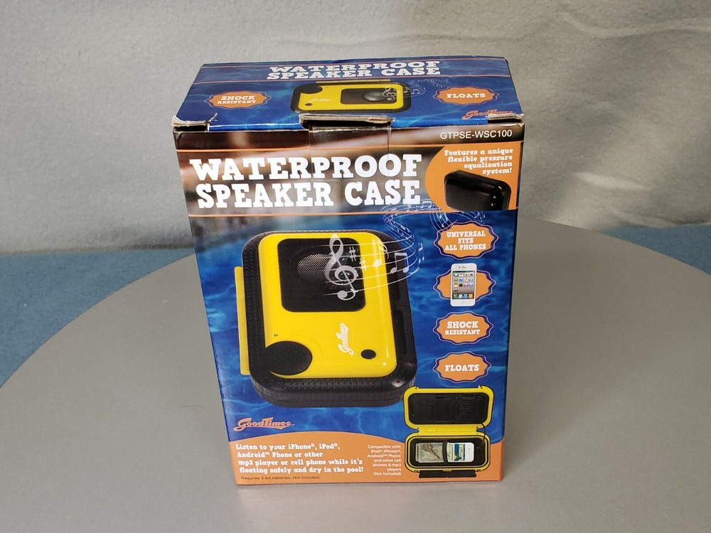 Good Times Water Proof Speaker Case GTPSE-WSC100 works w/IPhone & MP3 Android