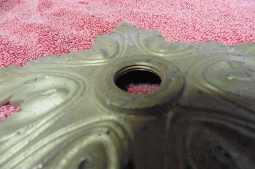 antique brass LAMP BASE PART screw on