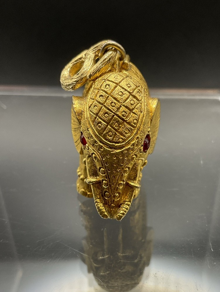 VTG 60s Max Factor Elephant Tiny Tusker Perfume Creme Compact Pendant Empty