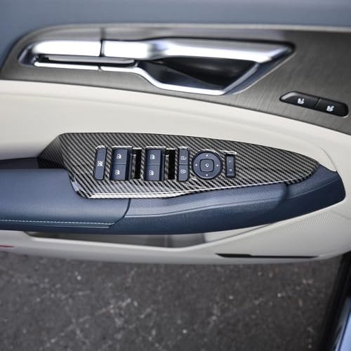 Window Switch Panel Cover Interior Side Door Lock Lift Control Button Carbon