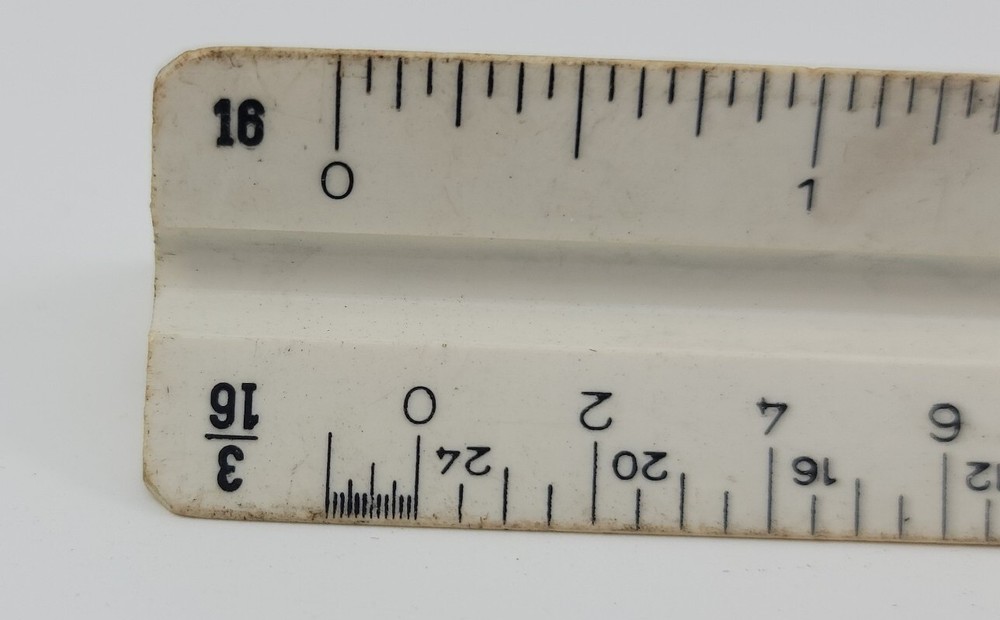 Alvin No. 110P Precise Triangle Architect Drafting Scale Ruler West Germany 12"