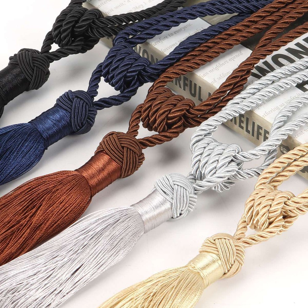 2/4Pcs Curtain Tassel Tiebacks Durable Window Tie backs Rope Holdbacks Window US