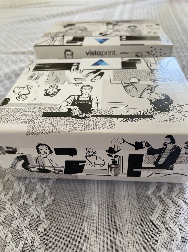 2 Small Decorative Boxes Black White Decor Creative Office Organizing Craft 5x4”