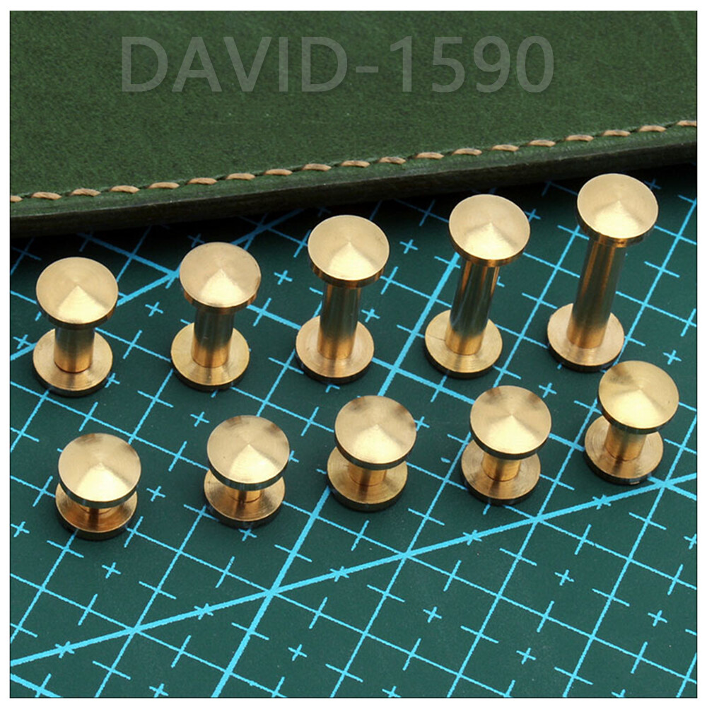 Belt Screws Leather Craft Chicago Nail Brass Solid Rivets Stud Head for Wallet