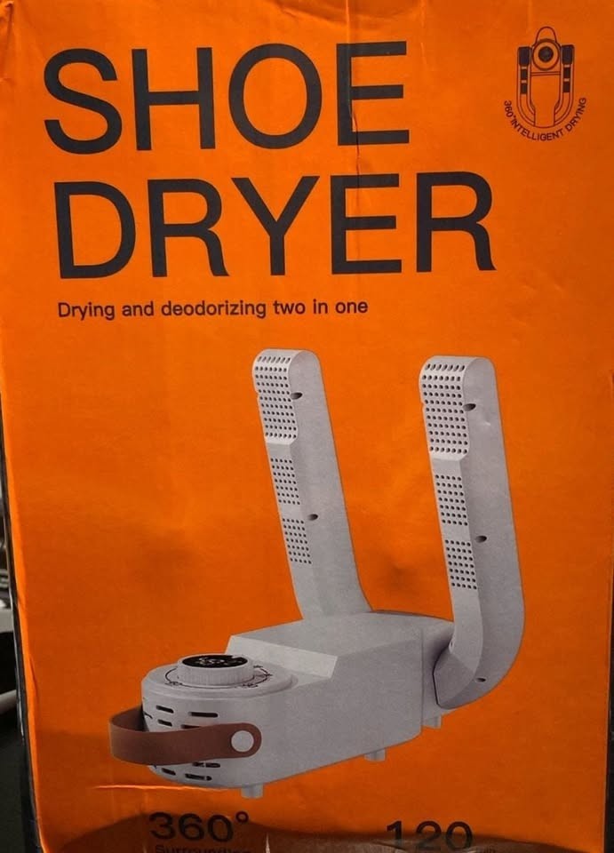 Multi-Function Foldable Electric Shoe & Boot Dryer w/Smart Timer & Digital Displ