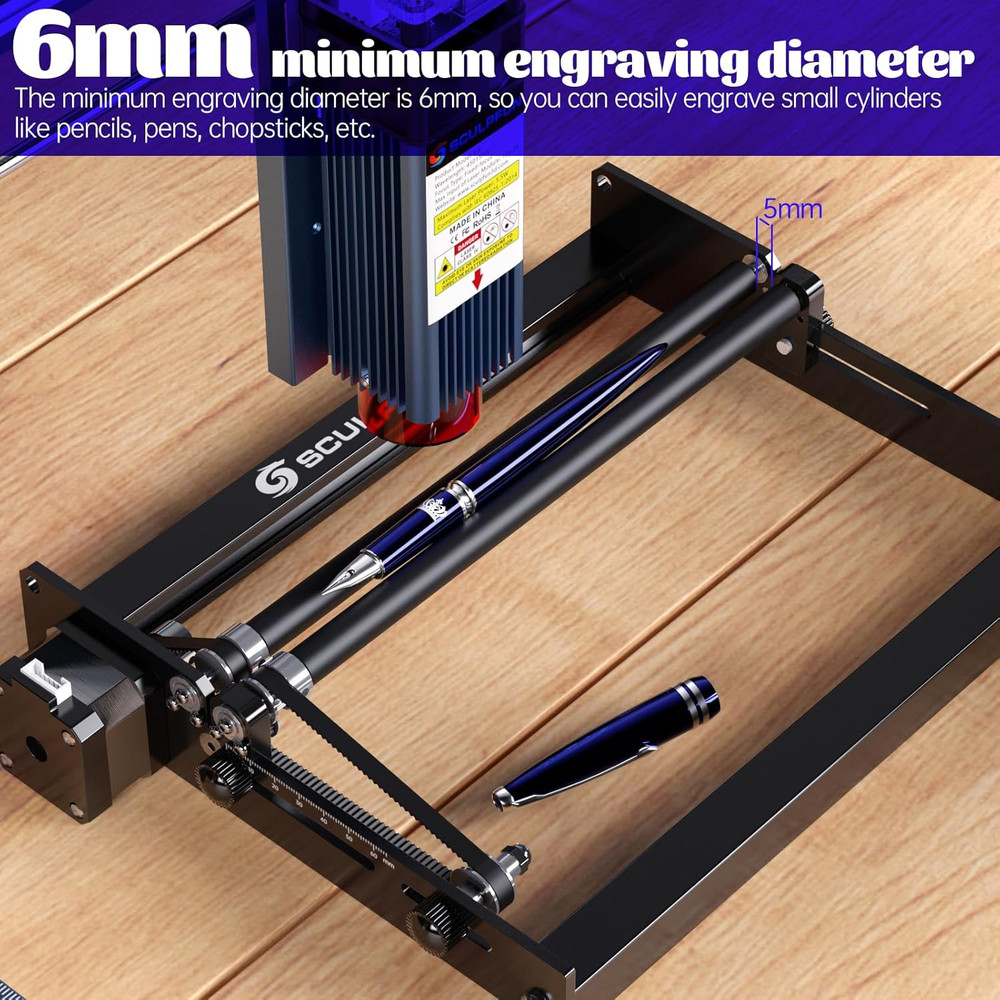 SCULPFUN Laser Rotary Roller, Laser Engraver Y-Axis Rotary Module for Engraving