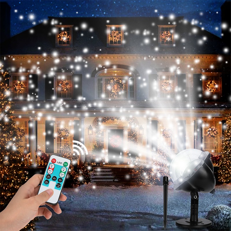 2026 Christmas Snowflake Projector Lights, Snowfall LED Light with Remote, Decor