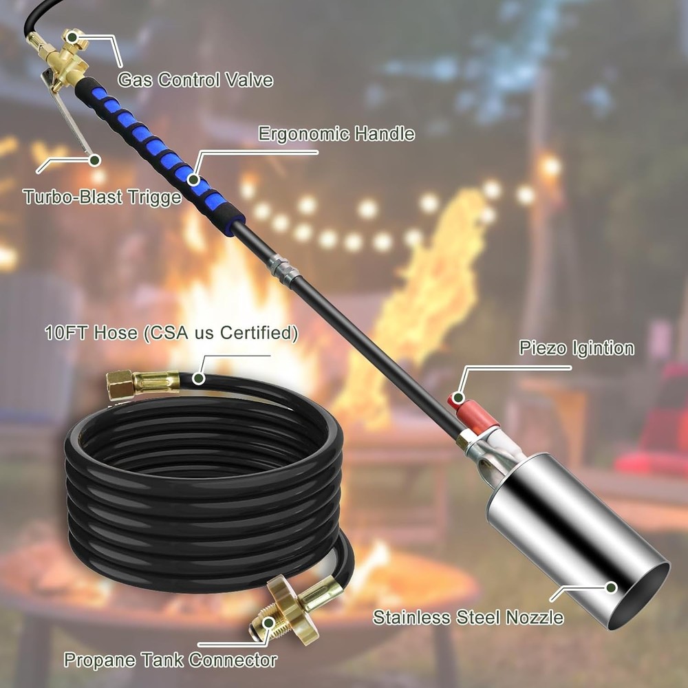 Propane Torch Weed Burner,Weed Torch for Outside with Self Ignition and Flame...