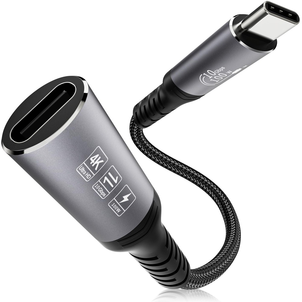 Jnoheefye USB C Extension Cable - 10Gbps Data Transfer, 100W Fast 1FT