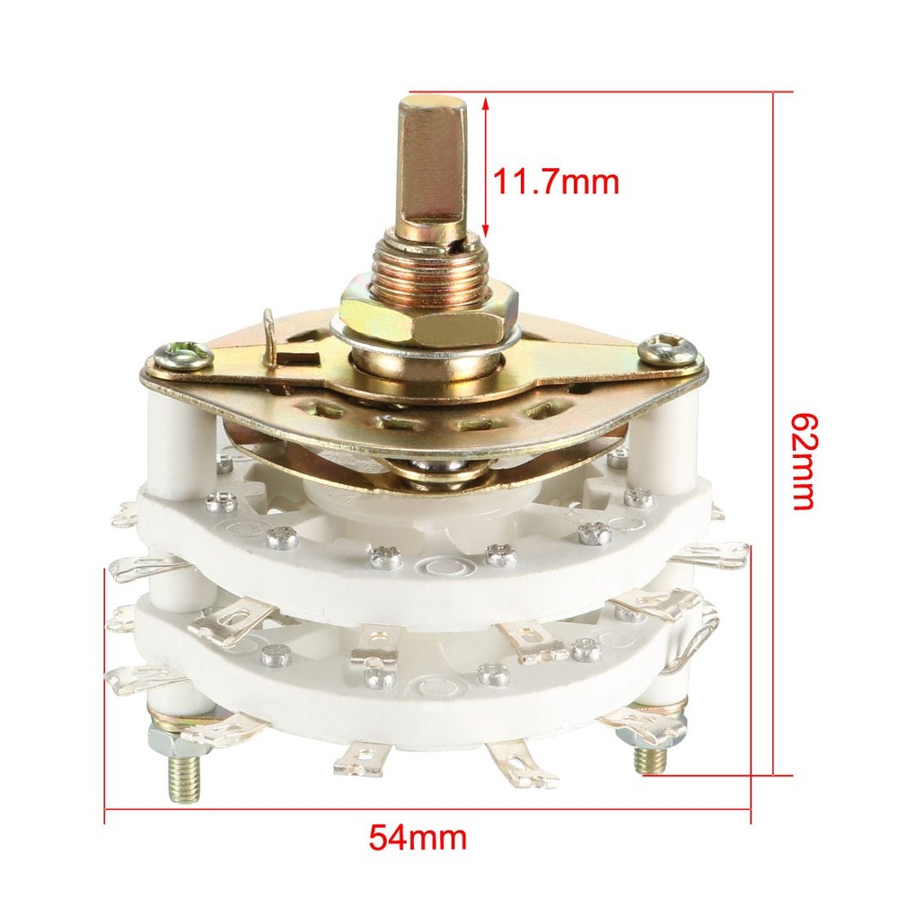 1 Pcs 4P5T 4 Pole 5 Position 2 Deck Switch Selector with Knob