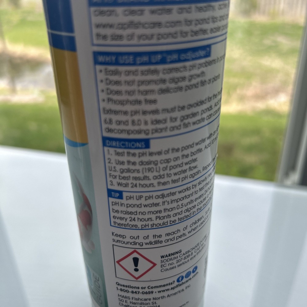 API Pond pH UP Pond Water pH Raising Solution 16 oz. Bottle