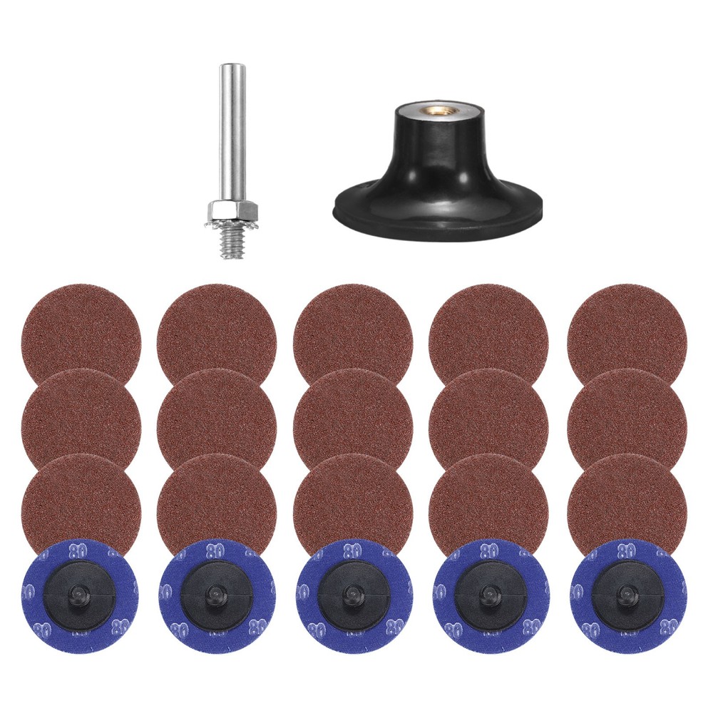 22pcs Quick Change Disc Set 2" Roll Lock Sanding Disc 80 Grits with Disc Holder