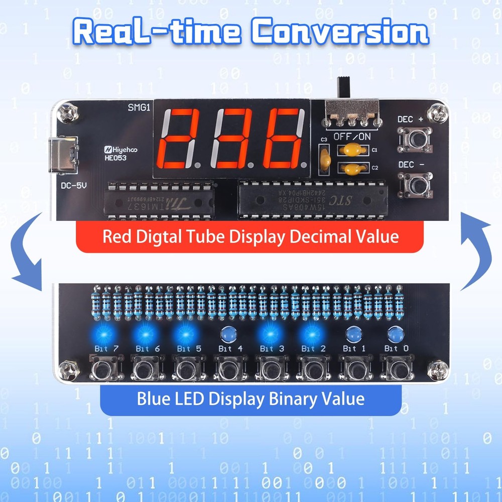 DIY Soldering Project Kit, Binary to Decimal Conversion Practice...