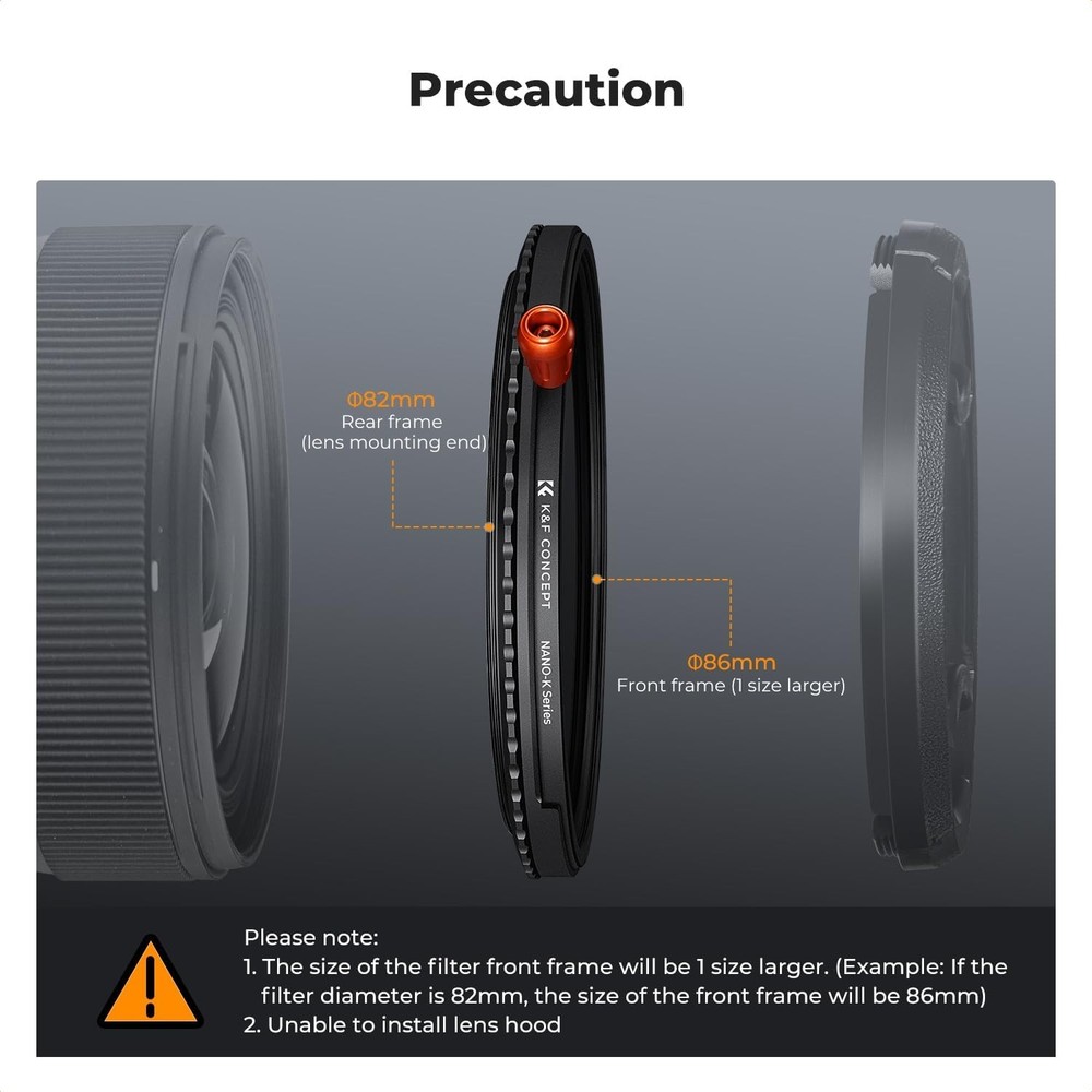 K&F Concept 3 in1 Black Diffusion Mist Effect 1/4 & Variable ND2-32 & CPL Filter