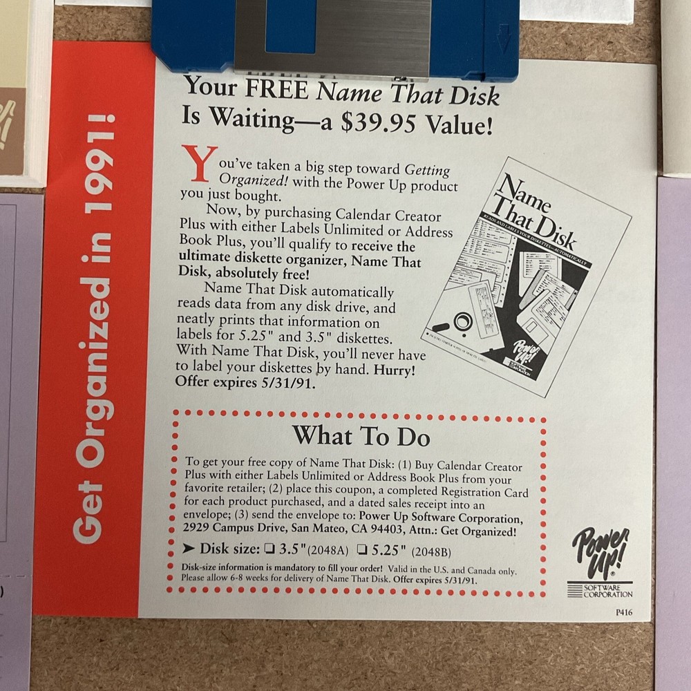 Labels Unlimited Version 3.0 Big Box PC 1990 Power Up Software