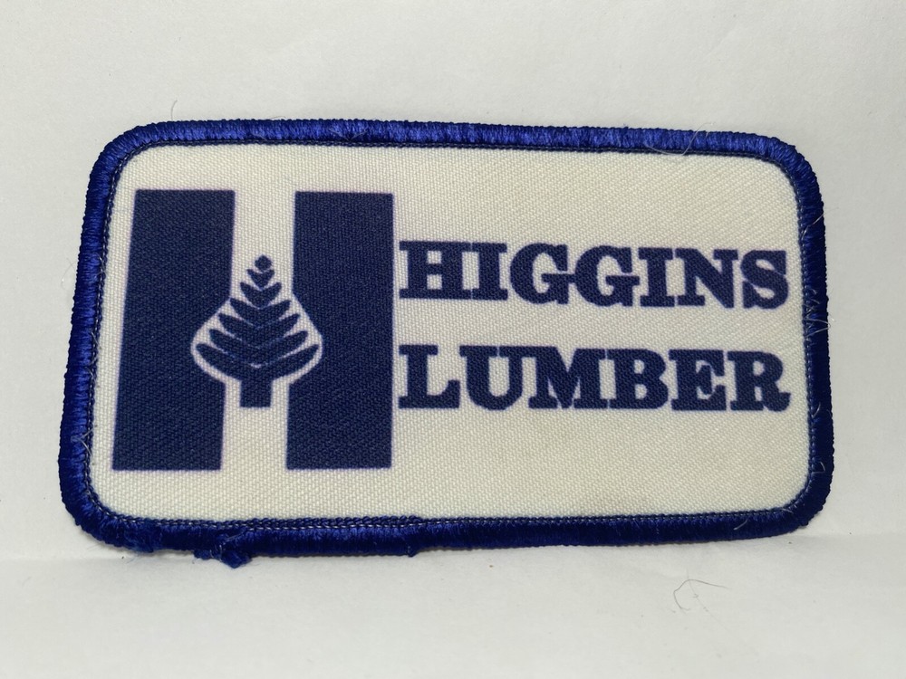 HIGGINS LUBMER  USED SILK SCREEN SEW ON NAME PATCH TAG