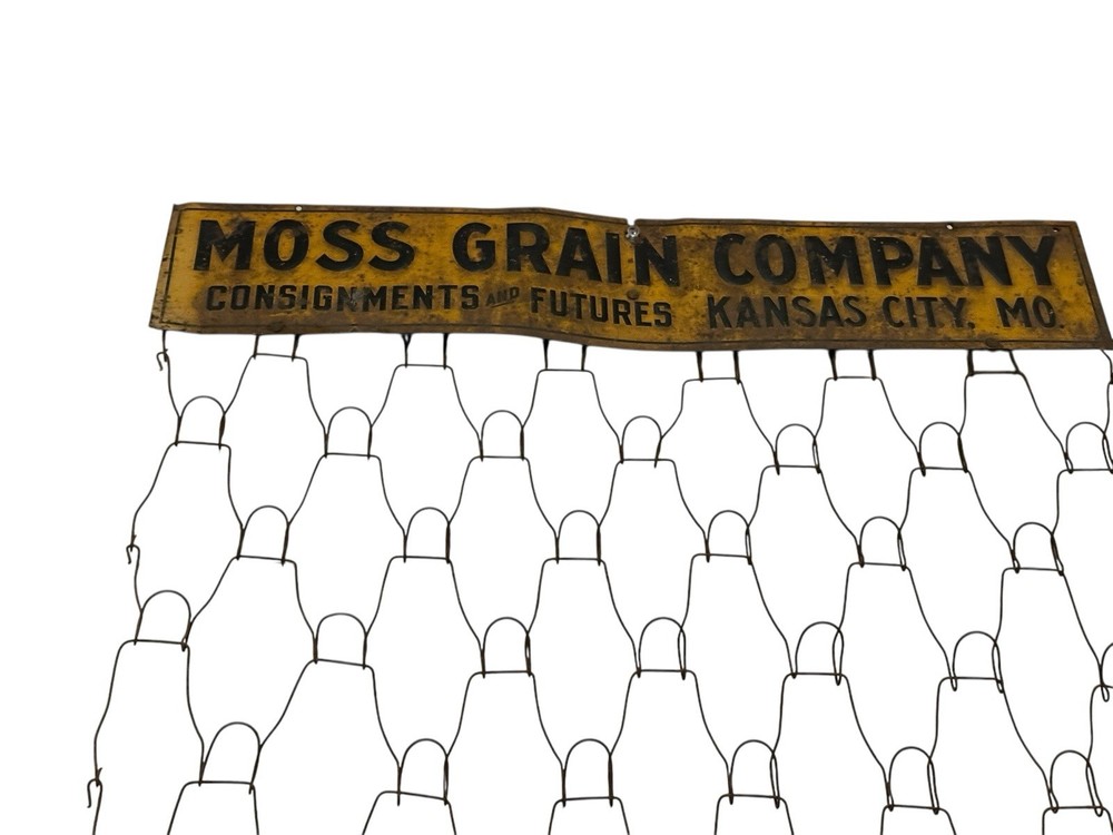 Vintage Moss Grain Co. KC MO Grain Sample Drying Rack Sign Seed Elevator Farm