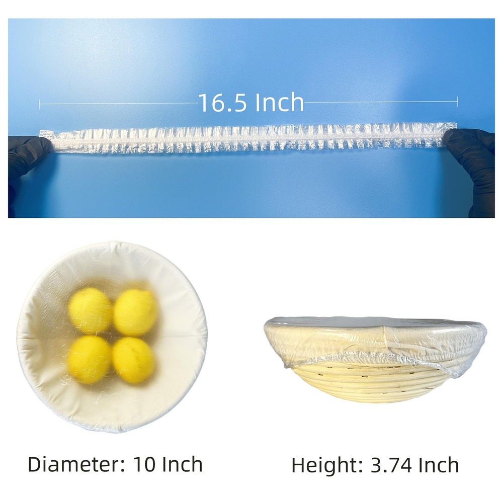 100 Elastic Covers, Bread Proofing Bowl Caps, Baking Rising Aids, Clear