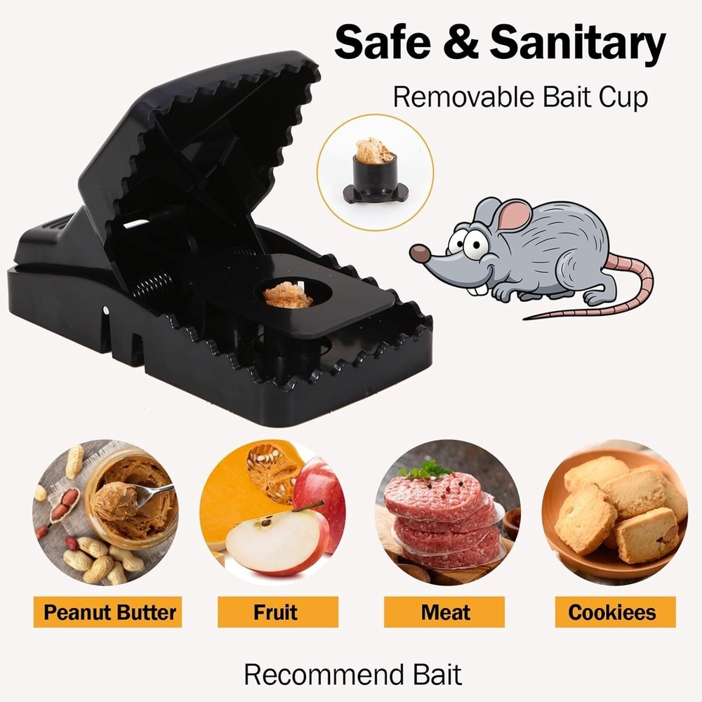 Durable Plastic Rat Traps - Safe, Quick-Set 6-Pack for Total Rodent Control