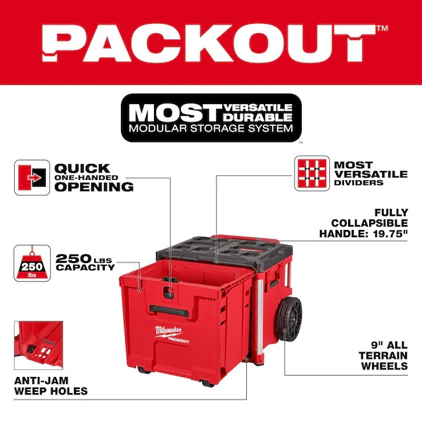 Milwaukee Tool 48-22-8420 Packout(Tm) Rolling Drawer Tool Box