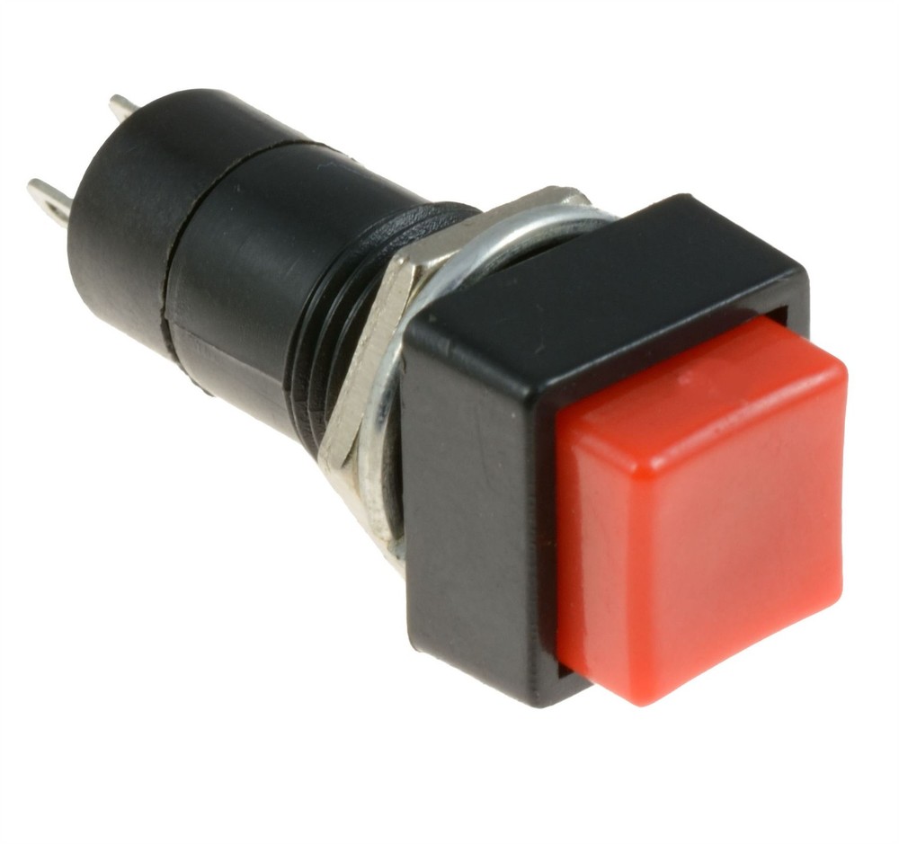 Red Square Actuator On-Off Latching Switch SPST