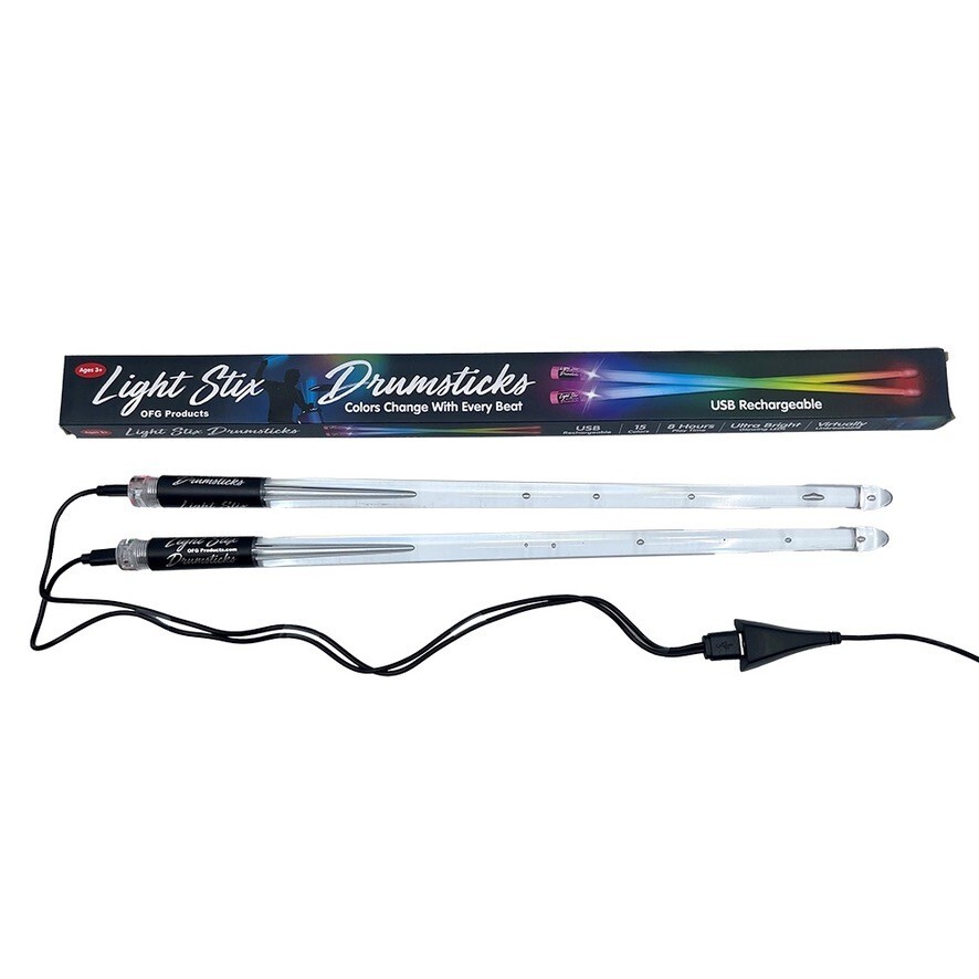 Light Up Color Changing LED Drumsticks USB Rechargable