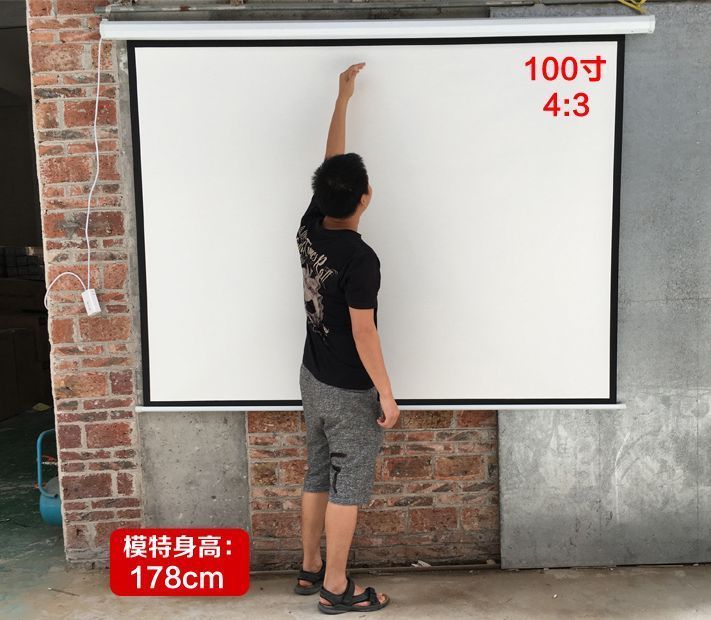 Electric Projector Screen Wall Celling Mounted 100" 4:3 b