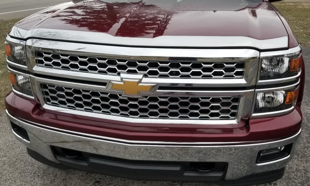 Chrome Aeroskin Hood Protector Bug Shield Deflector for 2014-2015 Silverado 1500