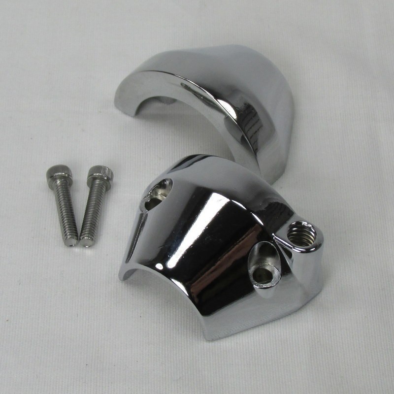 Smooth Throttle Housing Clamp for single cable use on 1" dia. Handlebars, Chrome