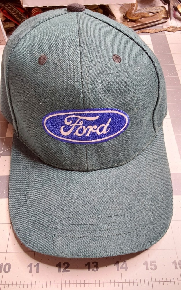 Ford Blue Oval Logo Green Baseball Hat