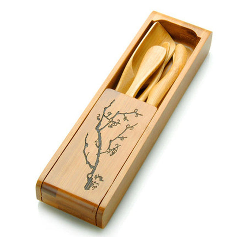 Tea Spoon Kit Box Folding Tea Tool Tea Needle Set Degrees Rotation Clean Clip