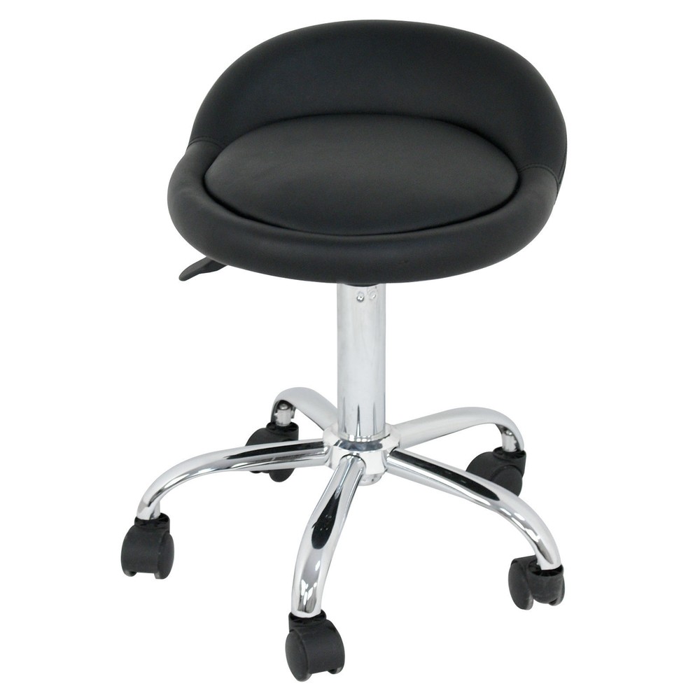 Set of 4 Hydraulic Adjustable Rolling Swivel Stool Spa Stools Open Back Chairs