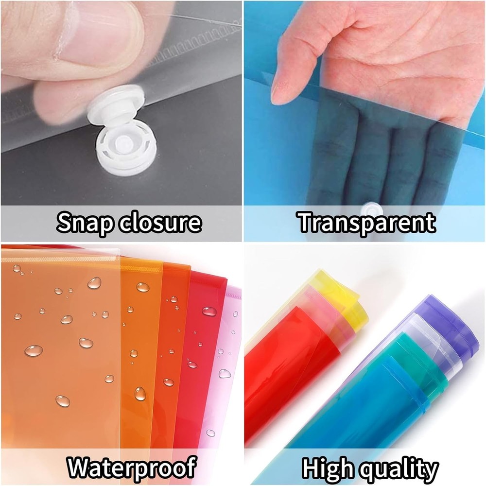 28pcs Plastic Envelopes Plastic Folders For Documents Poly Folders Rainbow
