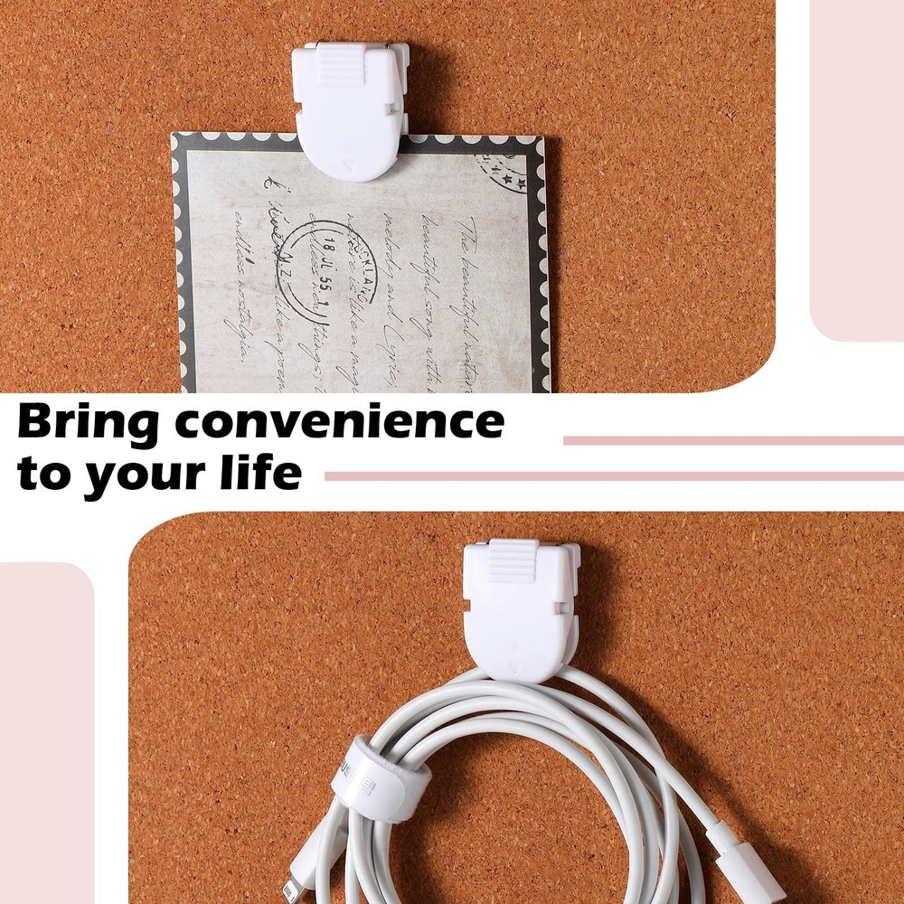 15 PCS White Cubicle Clips Fabric Partition Panel Wall Hooks Notes Memos Pins