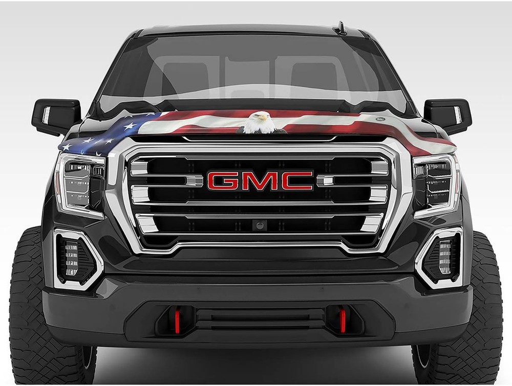 Husky US Flag Bug Shield Hood Protector Fits 2007-2013 Chevy Silverado 1500 1pc