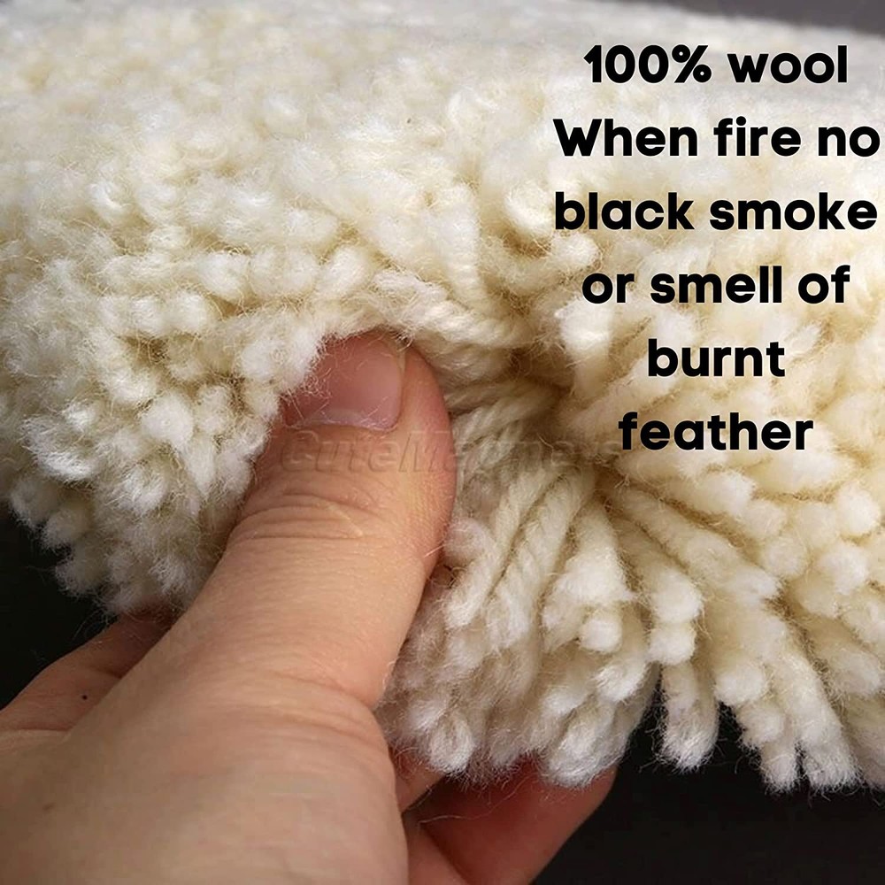 Wool 7 Inch HEAVY CUT Buffing Pad 2-Sided Compound Cutting Hook and Loop Back
