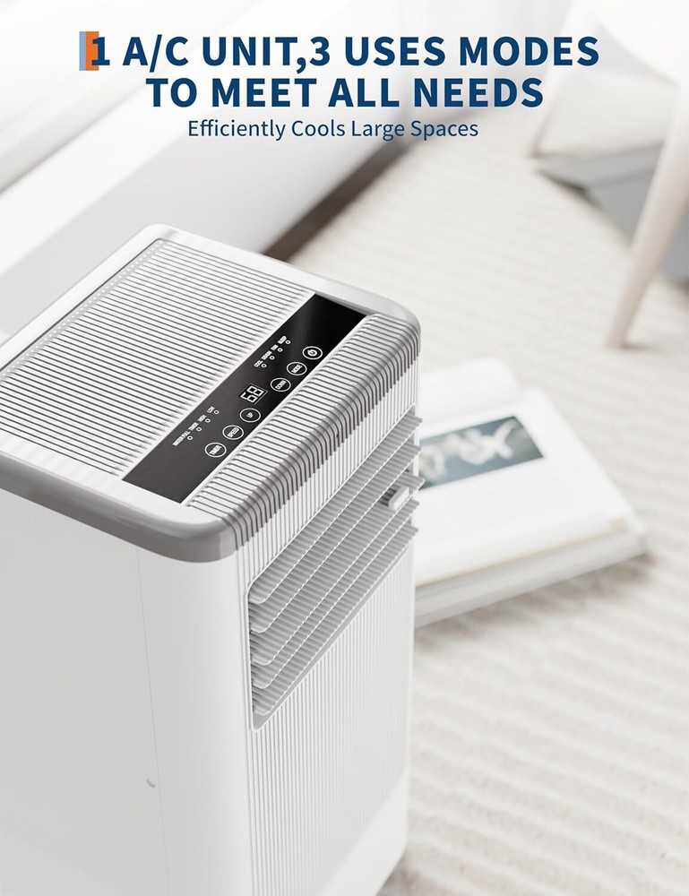 10,000 Btu Portable AC Unit with Heater Air Conditioner With Fan & Dehumidifier