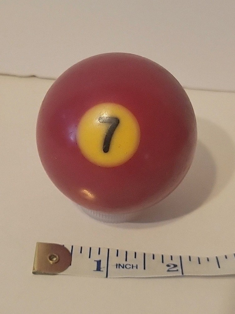 Vintage No. 7 Solid Red Pool Ball Billiard 2" Replacement (A)