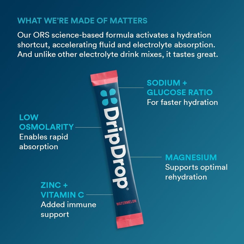 DripDrop Hydration Packets - Bold Variety Pack - Single Serve Electrolytes Po...