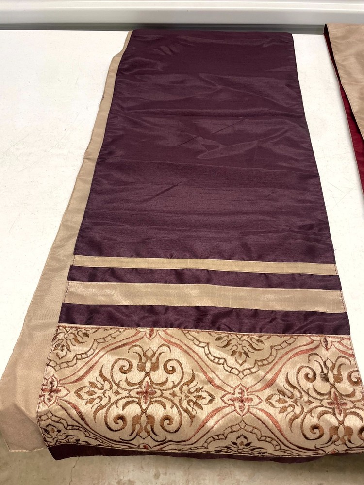 Lot of 3 Table Runners Set Multicolor Damask Pattern for Kitchen & Dining Table