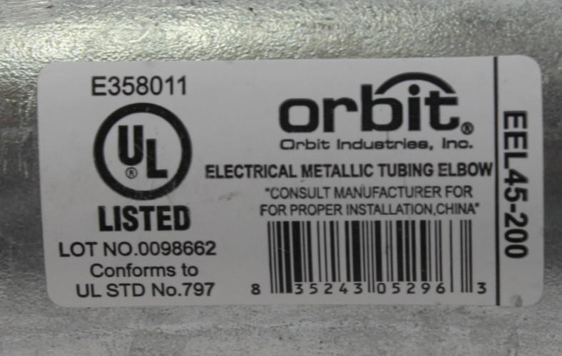 Orbit EEL45-200 E.M.T. Conduit Elbow