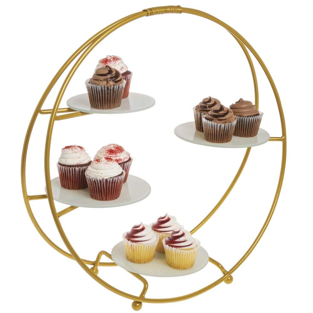 SRG4 OVAL 4TIER BUFFET STAND GOLD