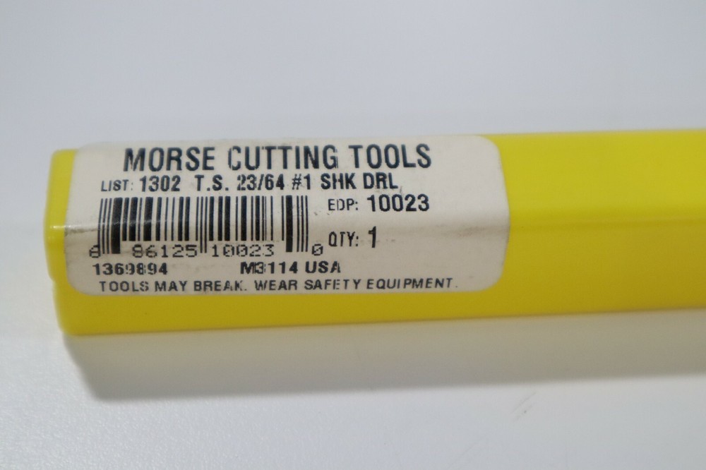 MORSE, 23/64" HSS STANDARD TAPER SHANK DRILL B303