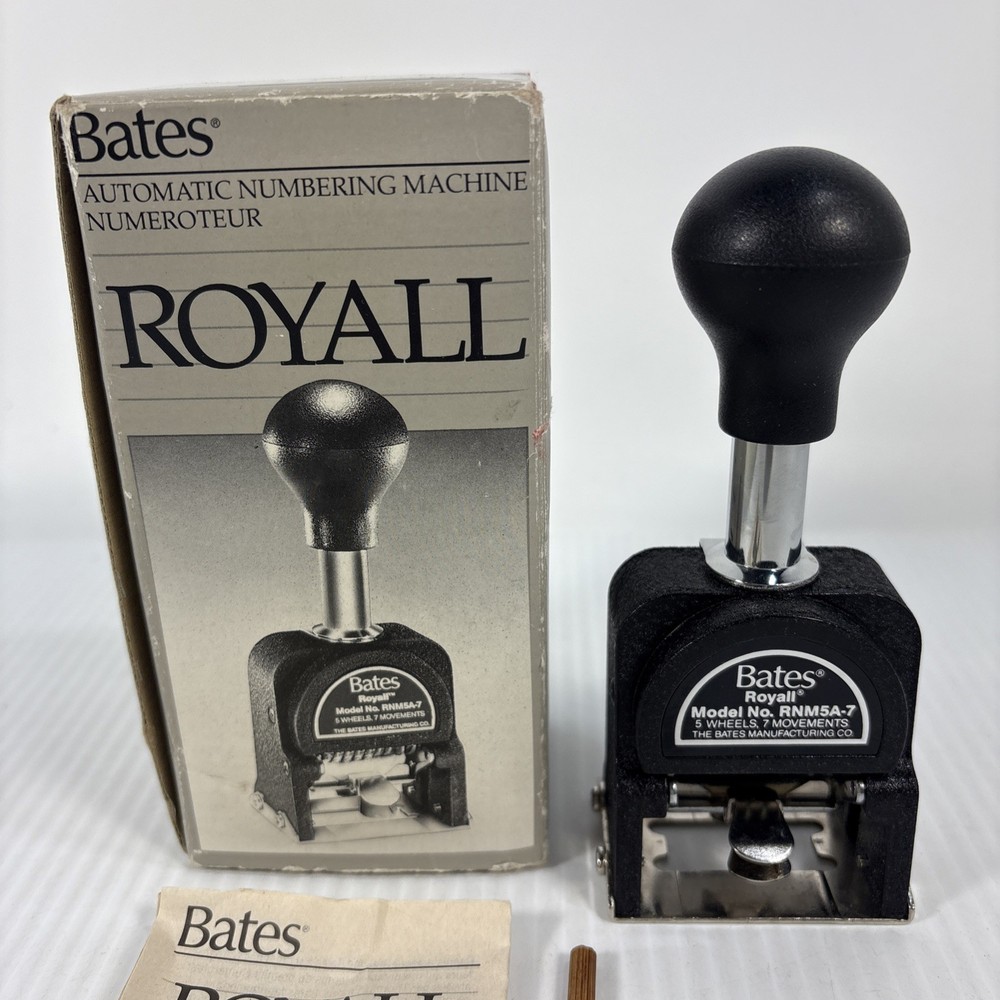 Bates Royall Automatic Numbering Machine Model RNM 5A-7
