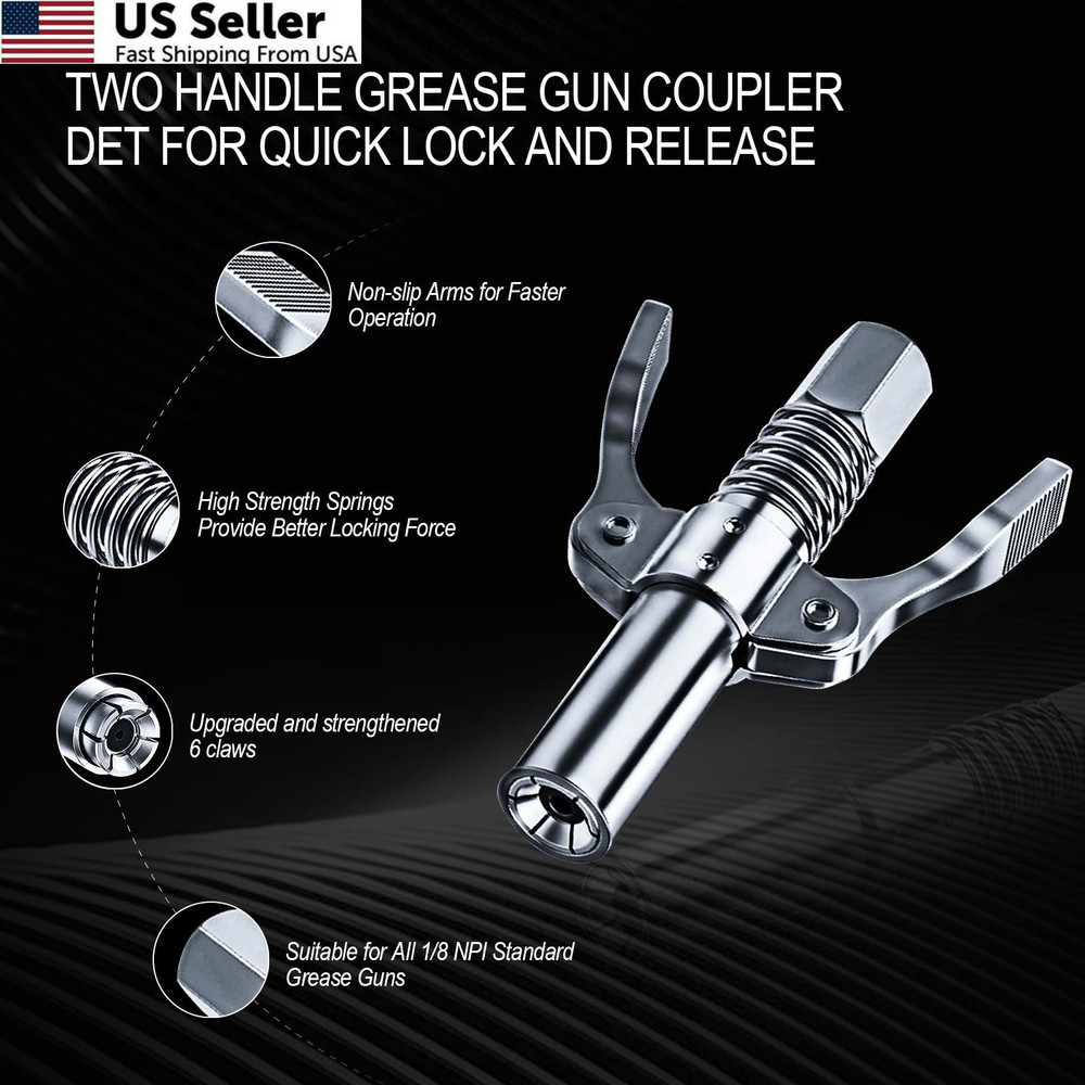 Grease Gun Coupler Tips,Quick Lock Standard small piece, silver