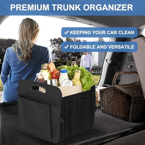 Large Black Car Trunk Organizer - Waterproof - Collapsible - Multi-Functional